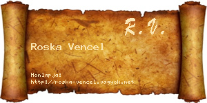 Roska Vencel névjegykártya